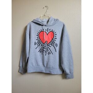 Keith Haring Dancing Heart Retro Graphic Hoodie Pop Art Sweatshirt Sz  M